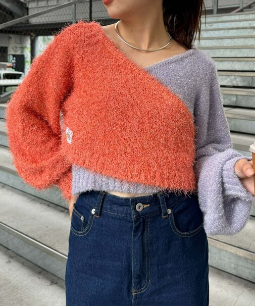 【CIAOPANIC TYPY】ワンショルラメニットコンビセット