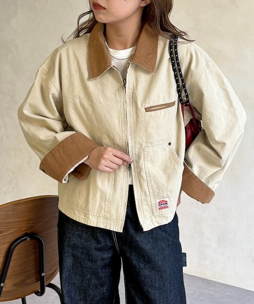 襟配色ワークジャケット