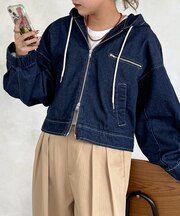 ダック短丈ジップパーカー