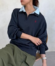 【U.S. POLO ASSN.】レイヤード裏毛プルオーバー