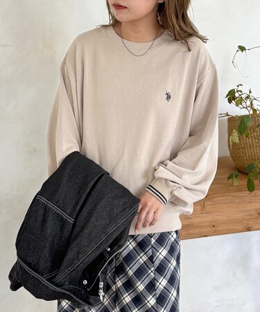 【U.S. POLO ASSN.】リブライン裏毛スウェット