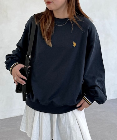 【U.S. POLO ASSN.】リブライン裏毛スウェット