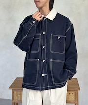 防花粉加工ステッチカバーオール