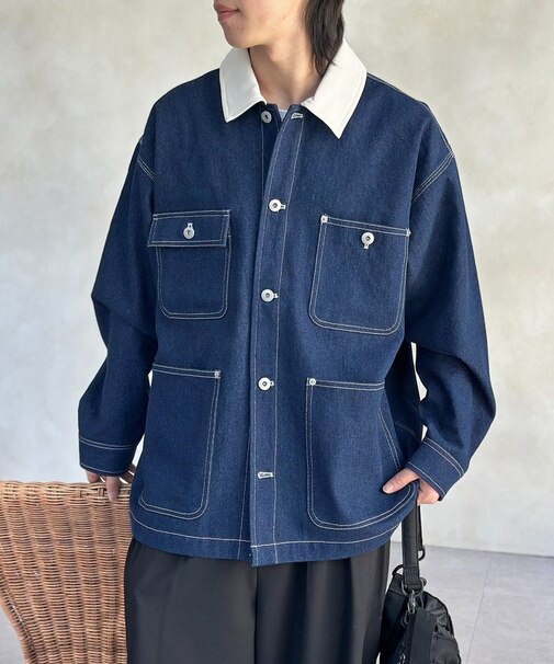 防花粉加工ステッチカバーオール