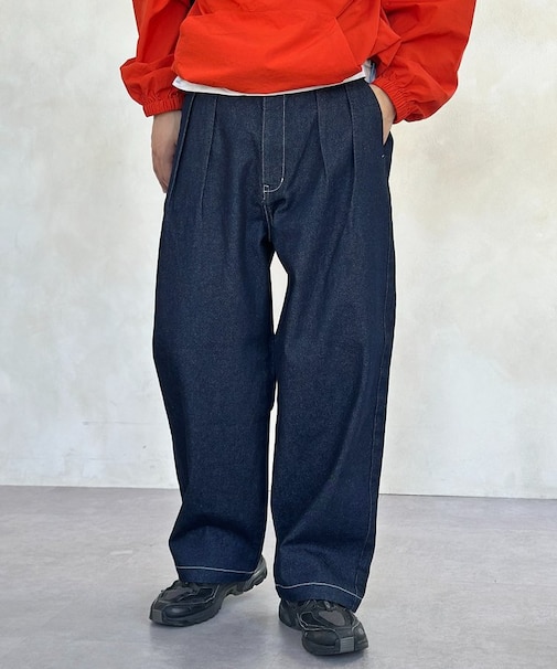 2タックワイドデニムスラックス