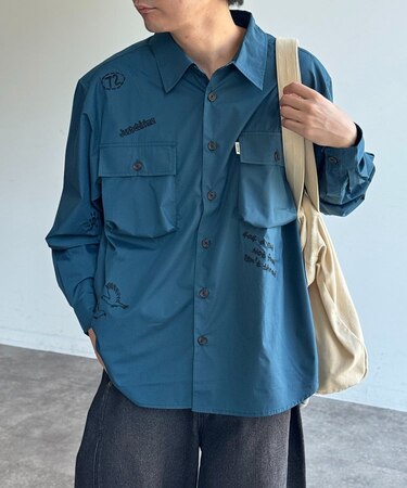 落書き刺繍シャツ