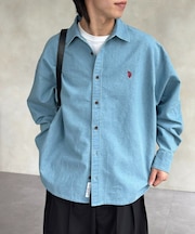 【U.S. POLO ASSN.】1ポイント刺繍デニムシャツ