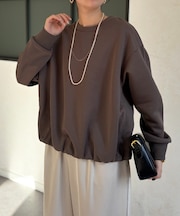 軽量ボンディング裾ボリュームプルオーバー