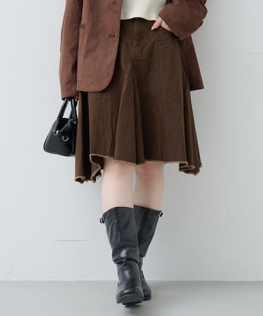 【Kastane】ダメージアシメミドルスカート