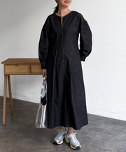 デニム切替ワンピース