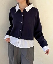 シャツドッキングニットプルオーバー