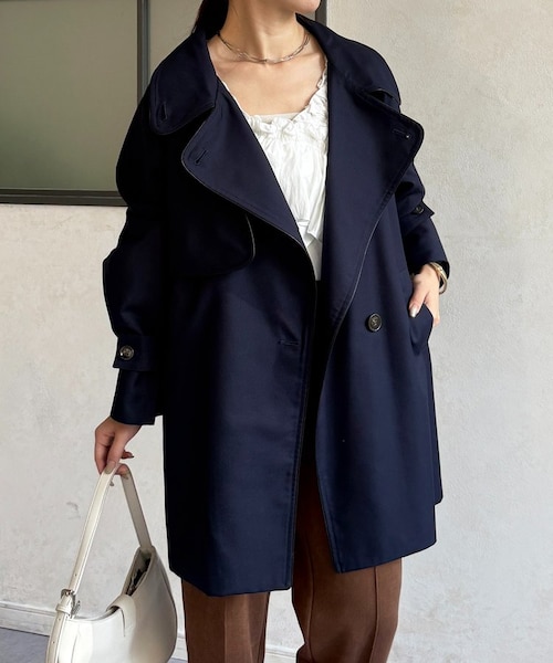 新品パイピング使いトレンチコート パイピングミドルトレンチコート｜パルグループアウトレットの