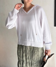 スキッパーニットパーカー