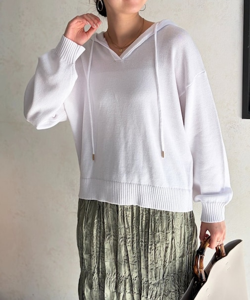 スキッパーニットパーカー