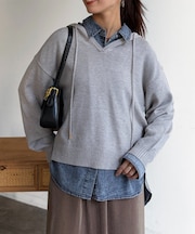 スキッパーニットパーカー