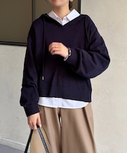 スキッパーニットパーカー