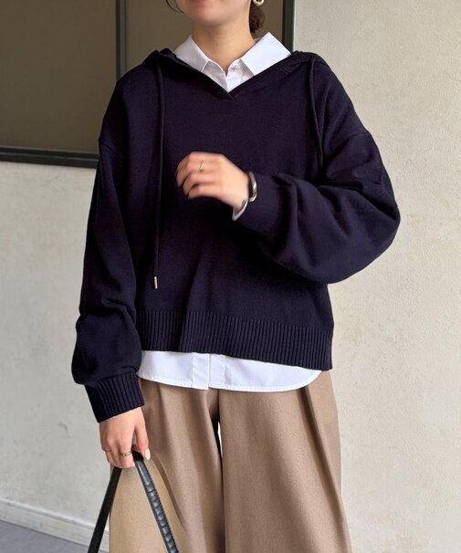 スキッパーニットパーカー