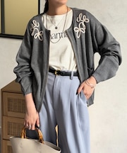 刺繍ニットジャケット