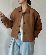 Fスエードショートブルゾン