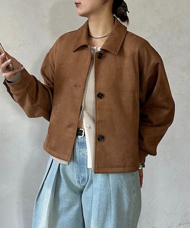 Fスエードショートブルゾン