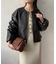 バックフリルWジップ合皮ジャケット