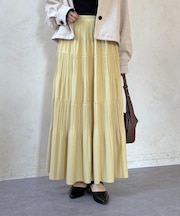 カットプリーツティアードスカート