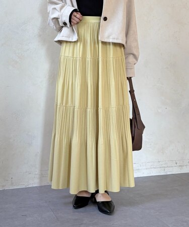 カットプリーツティアードスカート