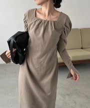 【CAPRICIEUX LE'MAGE】スクエアパフワンピース