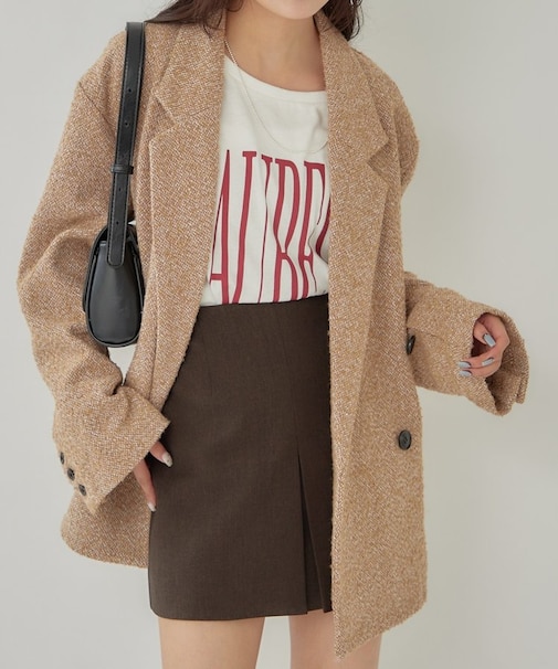 【mystic】ツイードBIGジャケット