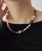 【ear PAPILLONNER】天然石ハーモニーネックレス