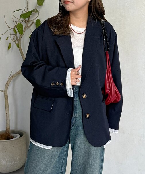 フェイクレイヤードテーラードジャケット