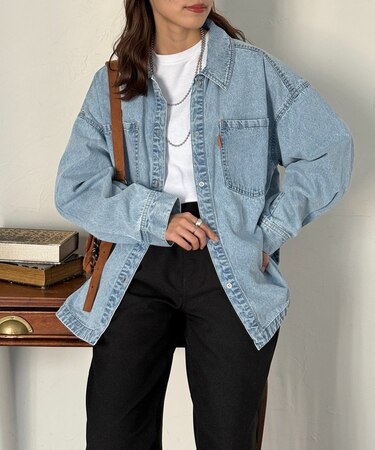 カラーデニムビッグシャツ