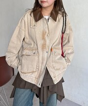 襟配色ハンティングジャケット