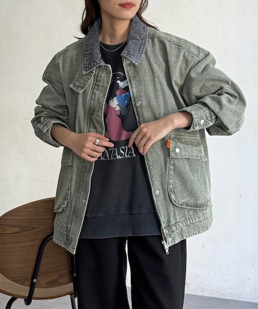 襟配色ハンティングジャケット