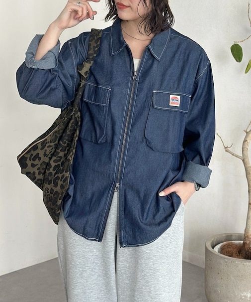 デニムジップシャツ