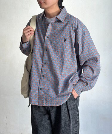 【U.S. POLO ASSN.】シアサッカー長袖シャツ