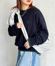 【U.S. POLO ASSN.】フェイクレイヤードスウェットライクニット