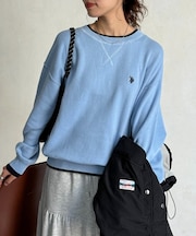 【U.S. POLO ASSN.】フェイクレイヤードスウェットライクニット