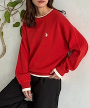 【U.S. POLO ASSN.】フェイクレイヤードスウェットライクニット
