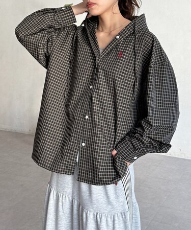 【U.S. POLO ASSN.】フードチェックシャツ