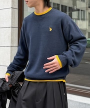 【U.S. POLO ASSN.】配色レイヤークルーニット