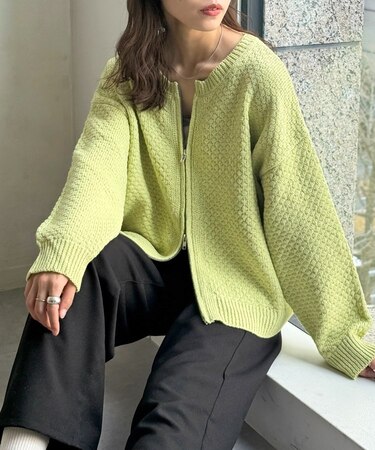 ポコポコニットクルージップカーディガン