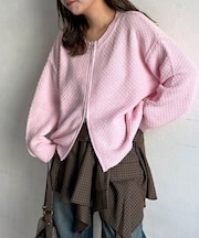 ポコポコニットクルージップカーディガン