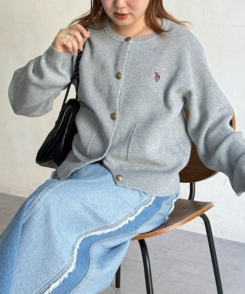 U.S. POLO ASSN.】畦編み金ボタンカーディガン｜パルグループ