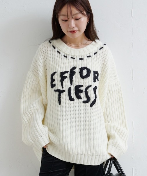 【Kastane】ハンドステッチロゴニット