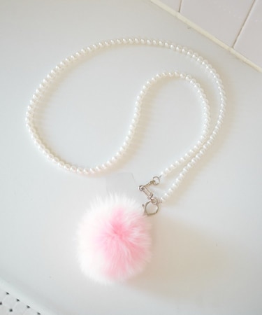 【Kastane】ファーチャーム&パールショルダーSET