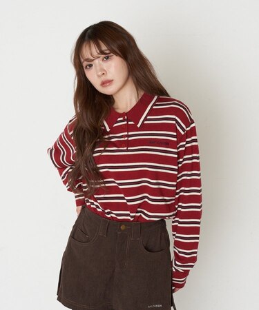 【RAY CASSIN】ドロストジャージニットポロシャツ