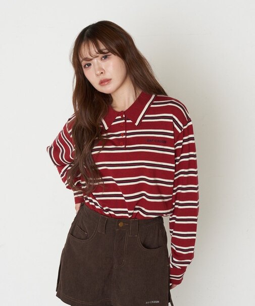 【RAY CASSIN】ドロストジャージニットポロシャツ