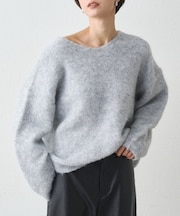 【earthy_】Vネックオーバーニット