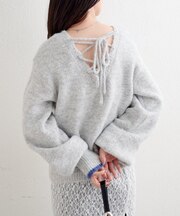 【Kastane】レースアップニットプルオーバー